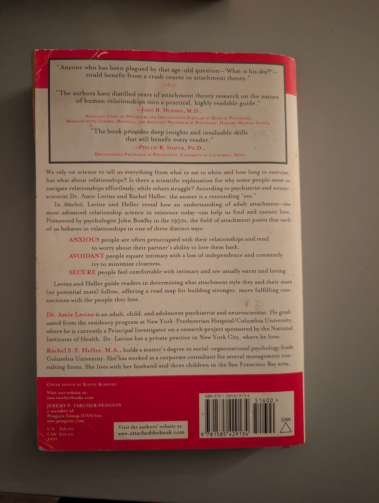 Attached: Are you Anxious, Avoidant or Secure? How the science of adult attachment can help you find – and keep – love (Paperback) by Amir Levine , Rachel Heller