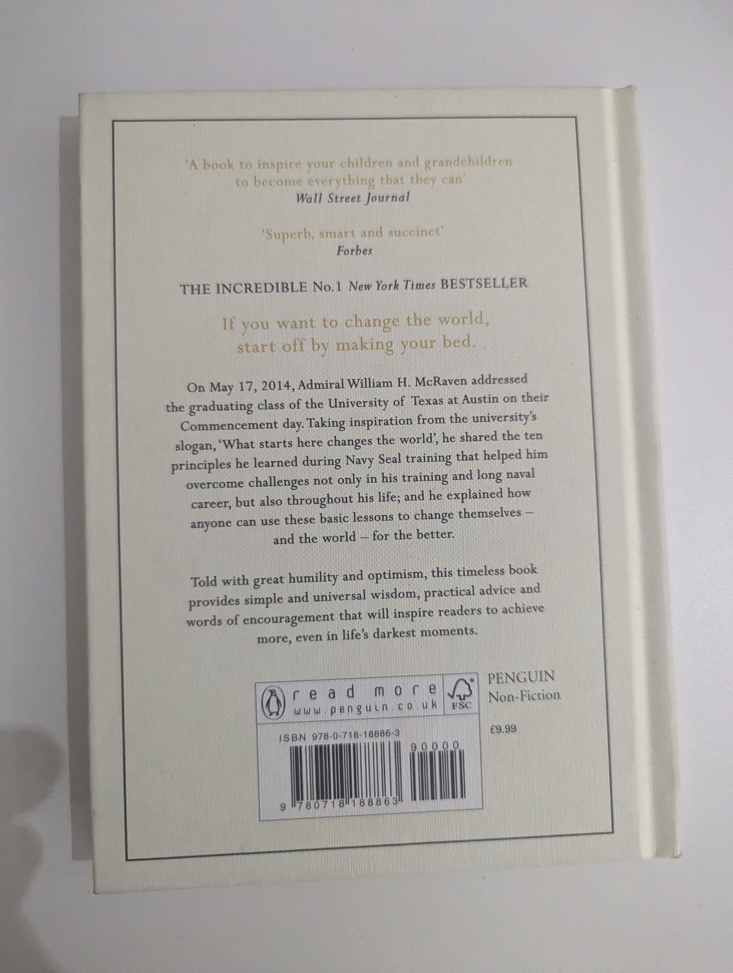 Make Your Bed: Feel grounded and think positive in 10 simple steps (Hardback) by William H. McRaven