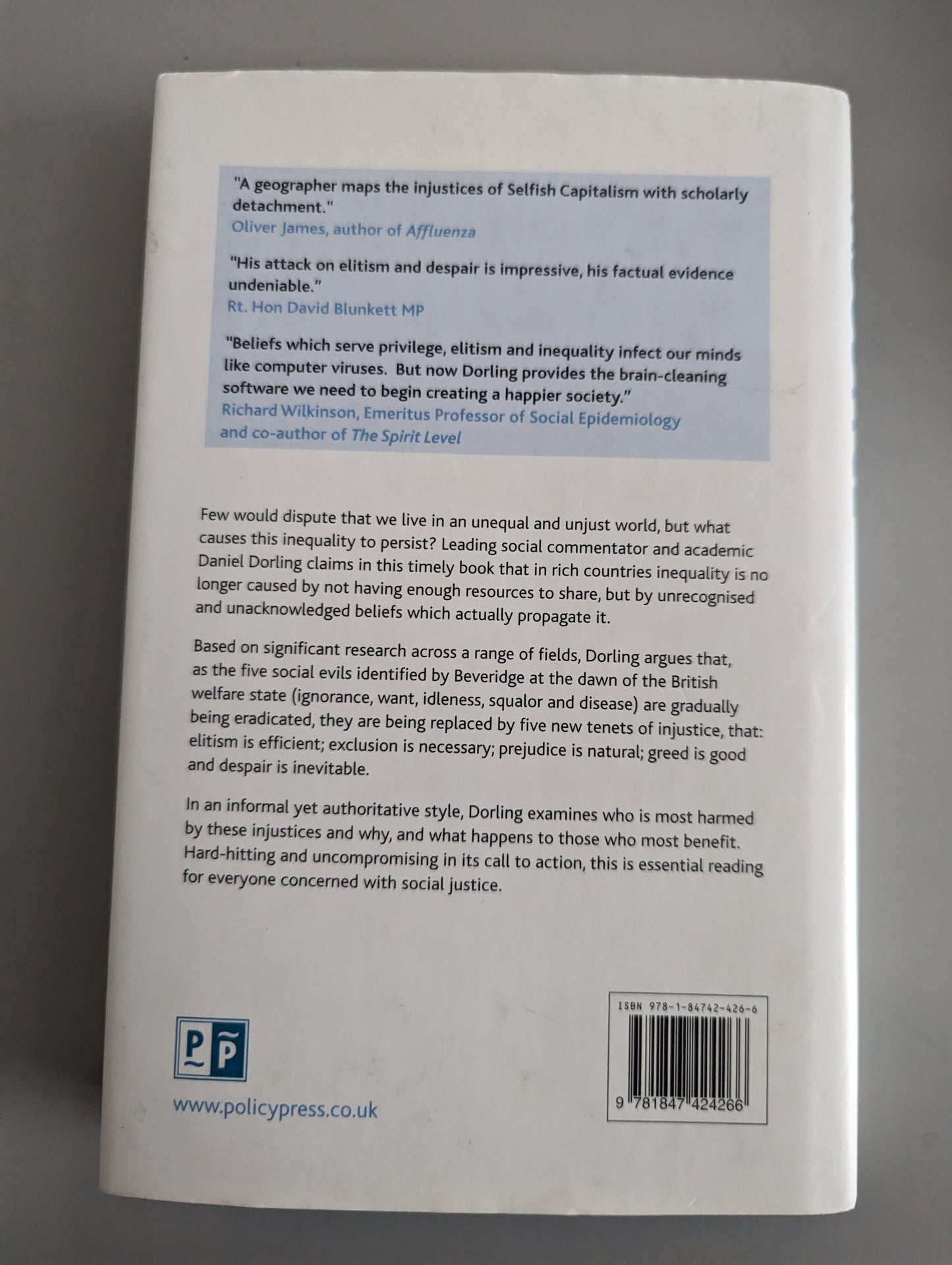 Injustice: Why Social Inequality Persists (Hardback) by Daniel Dorling