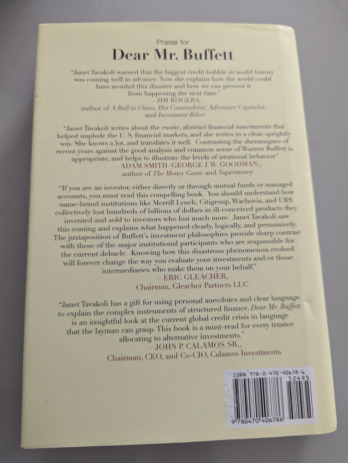 Dear Mr. Buffett: What an Investor Learns 1,269 Miles from Wall Street (Hardback) by Janet M. Tavakoli